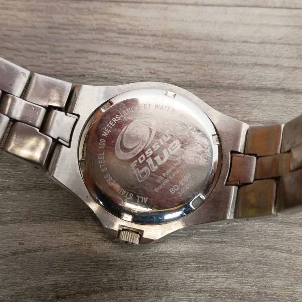 Fossil Blue Ladies Dive Watch 100m BQ-9199 New Battery Installed 6.5